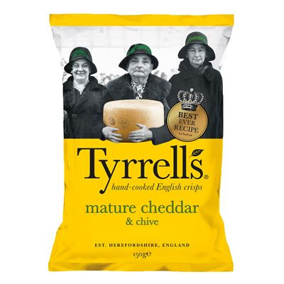 Tyrrells Chips s příchutí cheddaru 150 g