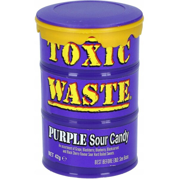 Kyselé bonbony Toxic Waste - Fialový soudek 42g Fialová
