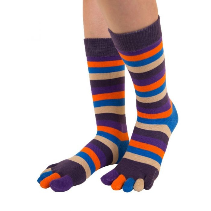 STRIPY prstové pruhované ponožky ToeToe midnight