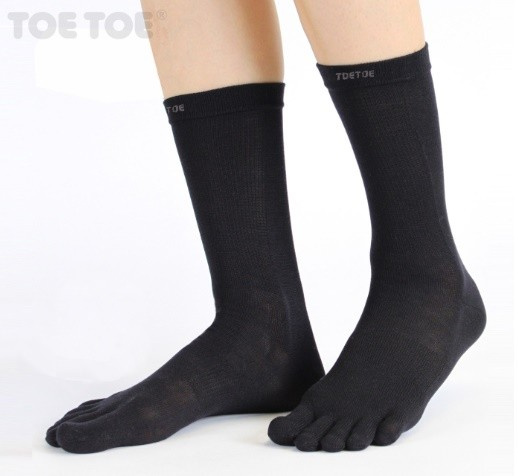 WOOL luxusní vlněné prstové ponožky ToeToe černá M