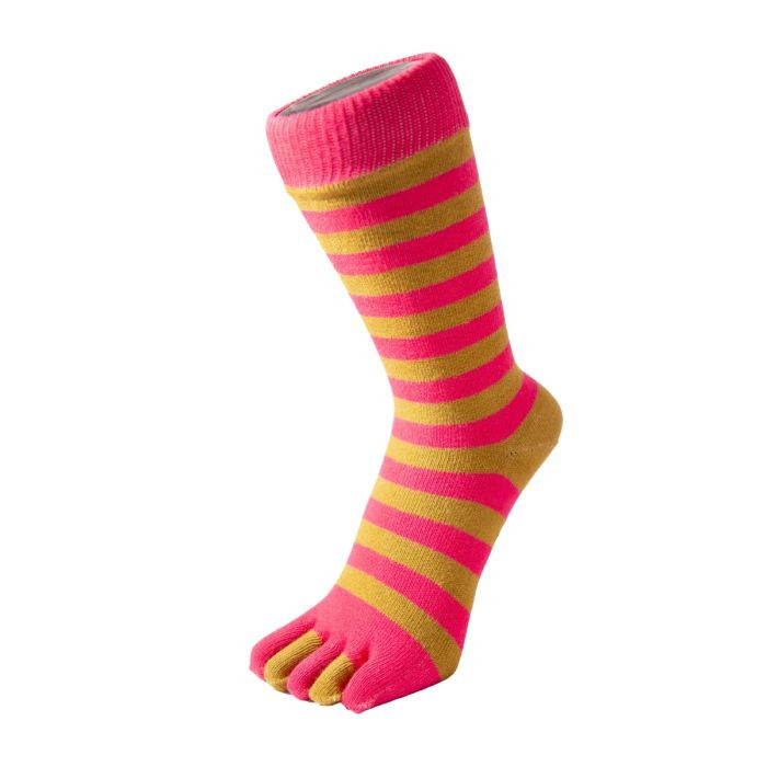STRIPY prstové pruhované ponožky ToeToe gold