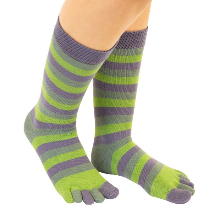 STRIPY prstové pruhované ponožky ToeToe sage