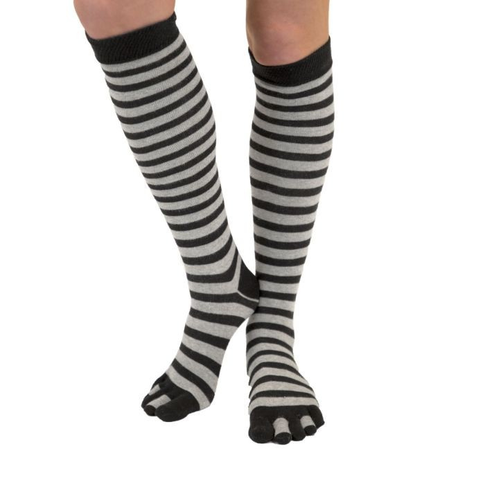 KNEE-High prstové podkolenky ToeToe černá / šedá