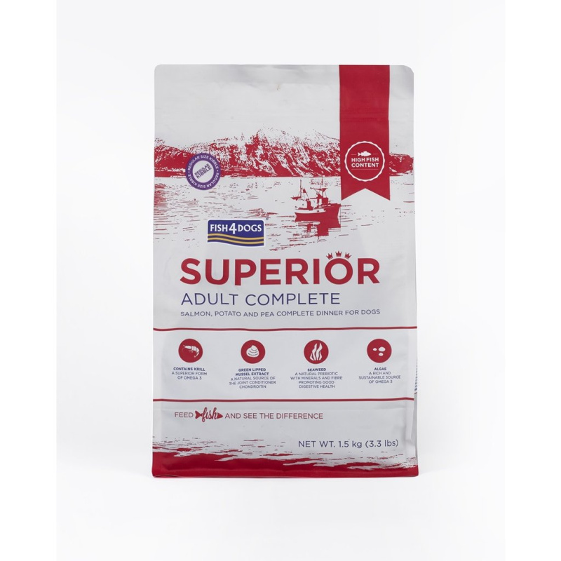 Granule pro velké dospělé psy s lososem a bramborami 12 kg FISH4DOGS Superior