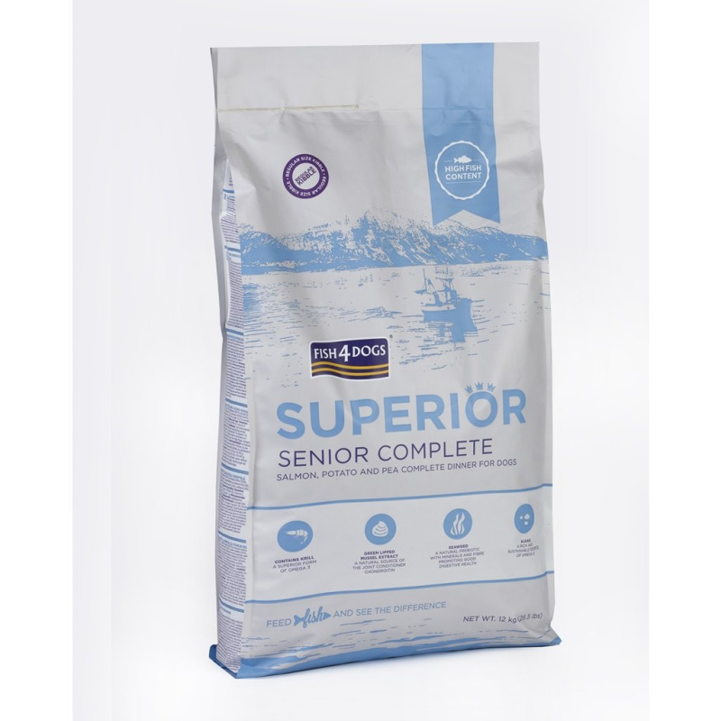 Fish4Dogs Granule velké pro starší psy Superior losos s bramborami 12 kg