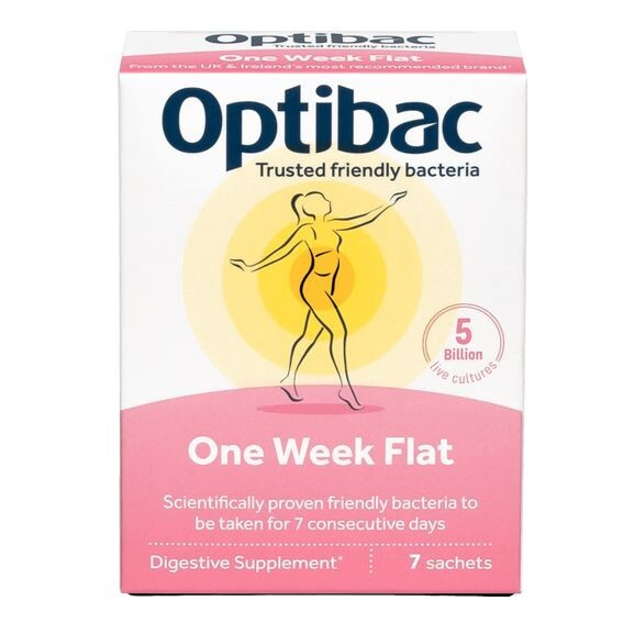 Optibac One Week Flat (Probiotika při nadýmání a PMS) 7 x 1,5 g sáček