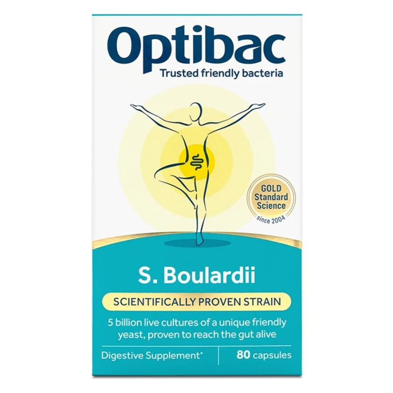Optibac Saccharomyces Boulardii (Probiotika při průjmu) 40 kapslí