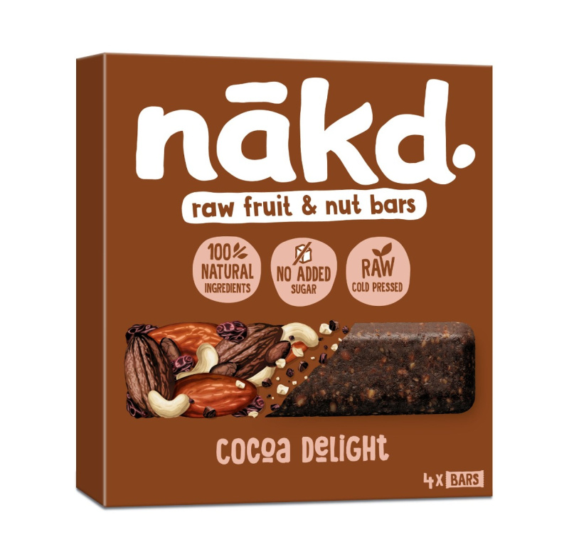 NAKD Cocoa delight ovocno oříškové raw tyčinky s kakaem 4 x 35 g