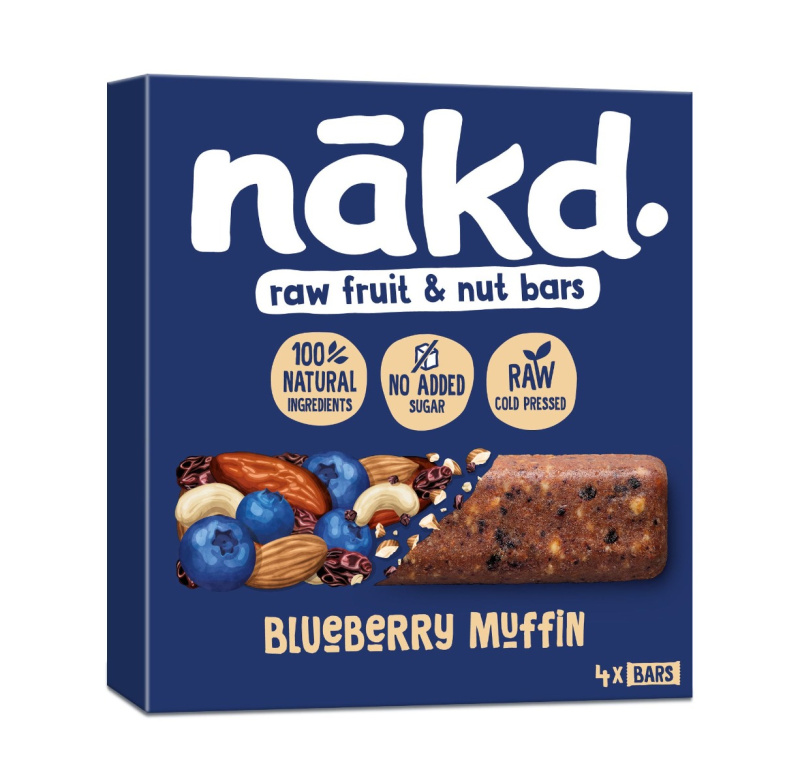 NAKD Blueberry muffin raw ovocno oříškové tyčinky s borůvkami 4 x 35 g