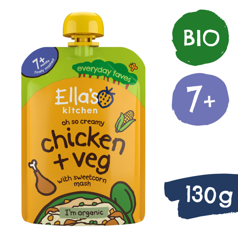 Ella's Kitchen BIO Kuřátko s kukuřičnou kaší (130 g)
