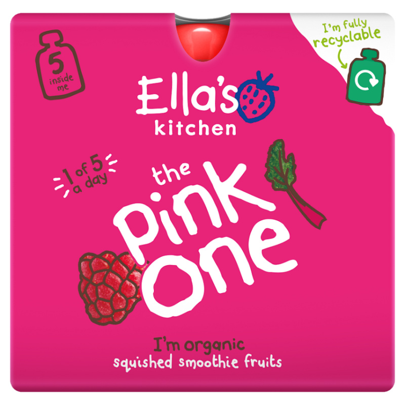 Ella's Kitchen BIO PINK ONE ovocné smoothie s rebarborou (5x90 g)