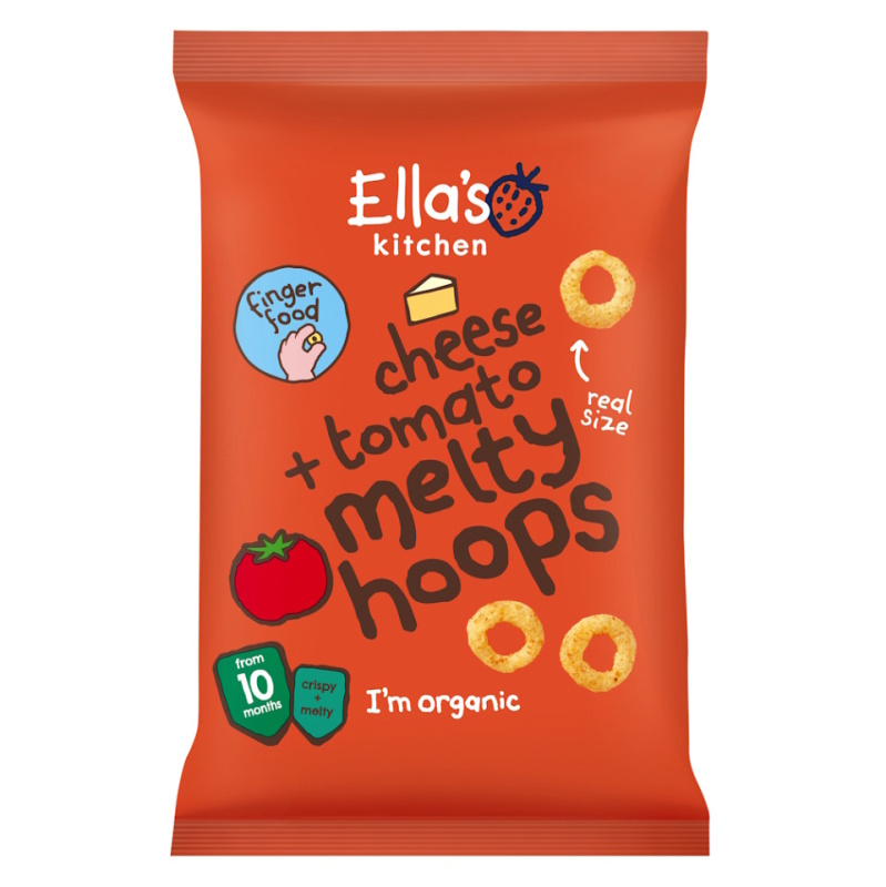 ELLA'S KITCHEN Křupavé kroužky se sýrem a rajčaty BIO 20 g
