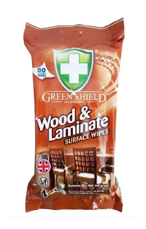 Vlhčené utěrky na dřevo - GREEN SHIELD, 50 ks