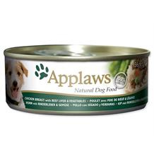 Konzerva APPLAWS Dog Chicken, Beef Liver & Veg 156 g