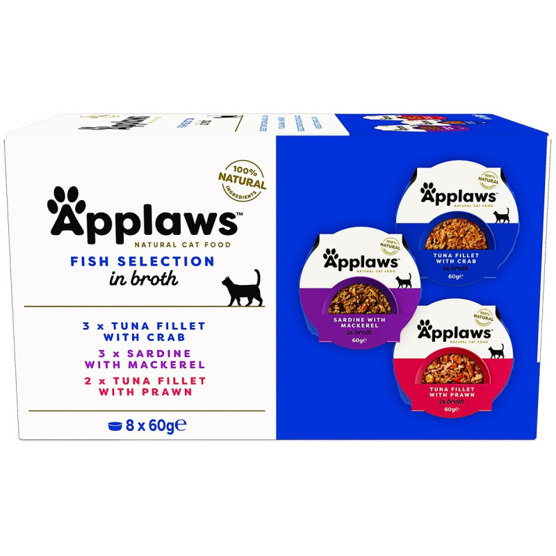 Applaws Cat rybí miska pro kočky multipack (8×60 g)