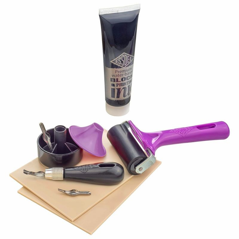 Malá sada pro linoryt ESSDEE - s modrou barvou, 100 ml