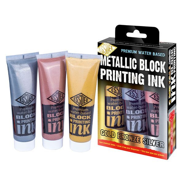 ESSDEE Premium sada metalických barev na linoryt 3 x100 ml