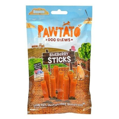 Benevo Odměna pro psy Pawtato Sticks Blueberry 120g