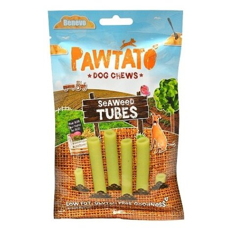 Benevo Odměna pro psy Pawtato Tubes Seaweed 90g