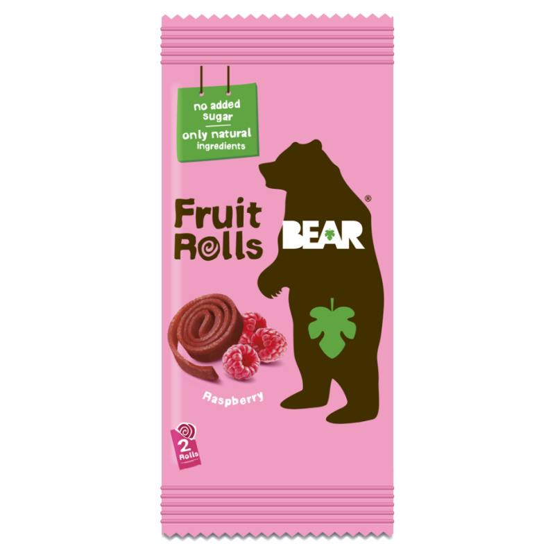 Ovocné rolované plátky BEAR - malinové, 20g