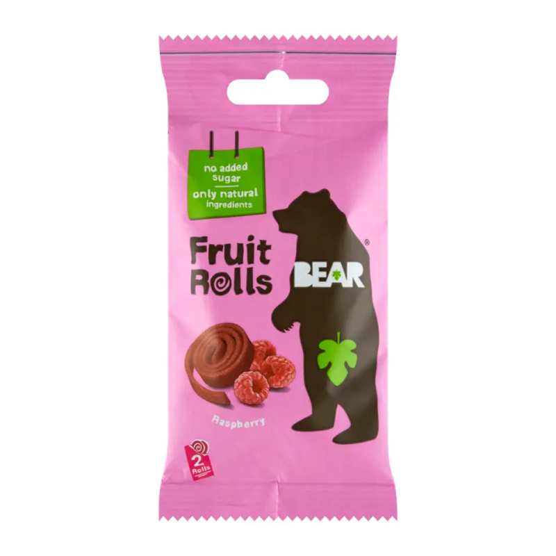 Ovocné rolované plátky BEAR - malinové, 20g