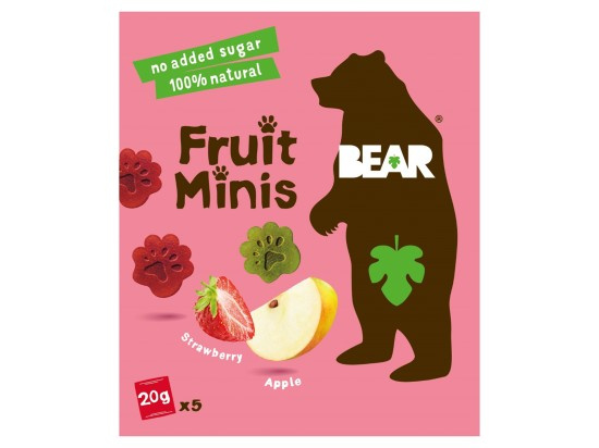 Bear Fruit Minis ovocné kousky jahoda a jablko (5×20 g)