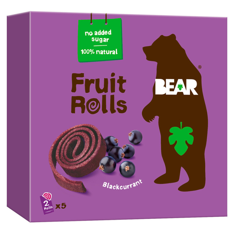 Bear Fruit Rolls ovocné rolované plátky černý rybíz 5×20 g