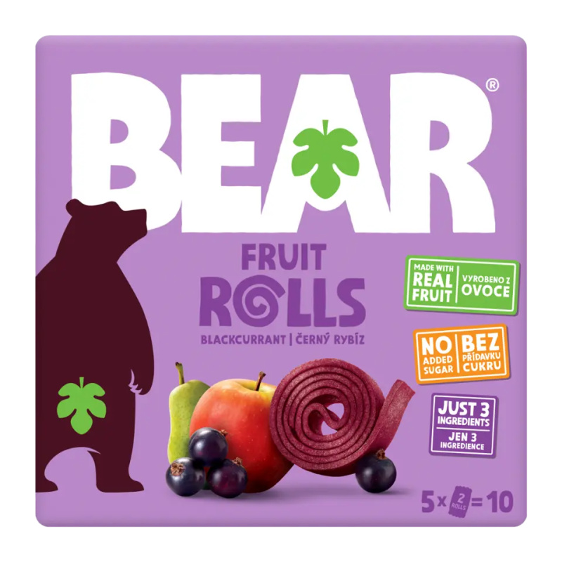 Bear Fruit Rolls ovocné rolované plátky černý rybíz 5×20 g