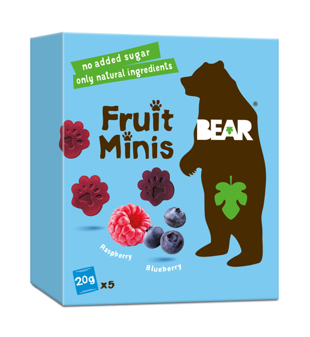 Bear Fruit Minis ovocné kousky malina a borůvka (5×20 g)
