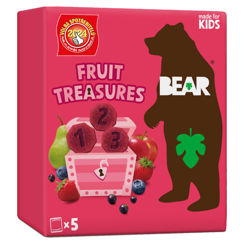 Bear Fruit Treasures Berry jahoda a borůvka 5×20 g