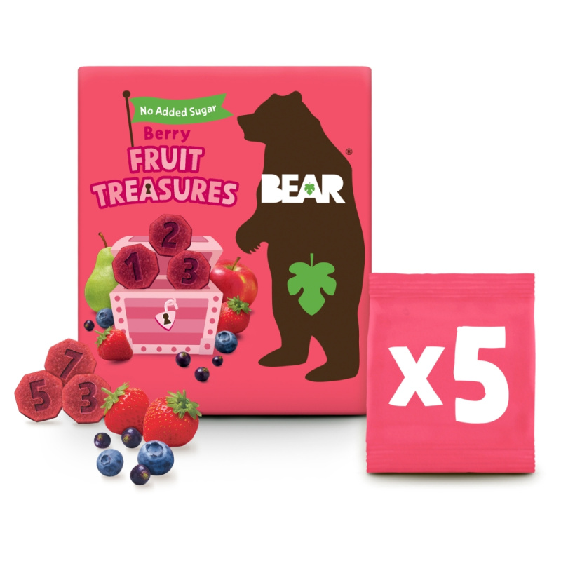 Bear Fruit Treasures Berry jahoda a borůvka 5×20 g