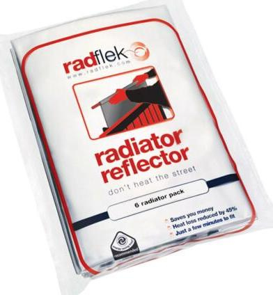 Úsporné radiátorové fólie Radflek 3 ks pro 6 radiátorů a 2ks Radstik
