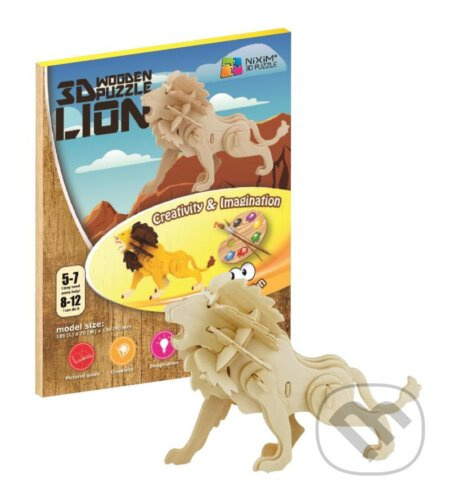 Lev (Dřevěné 3D puzzle) - puzzle z kategorie Maxi dílky