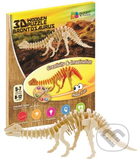 Brontosaurus (Dřevěné 3D puzzle) - puzzle z kategorie 3D puzzle