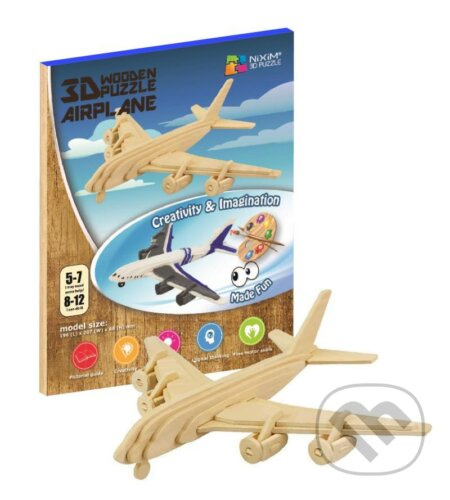 Letadlo (Dřevěné 3D puzzle) - puzzle z kategorie 60 - 300 dílků