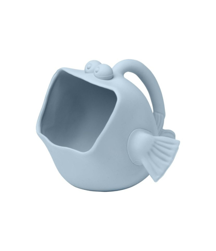 Scrunch silikonový kyblík a konvička 2v1 ve tvaru ryby, Duck Egg Blue