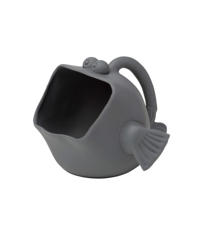 Scrunch silikonový kyblík a konvička 2v1 ve tvaru ryby, Anthracite Grey