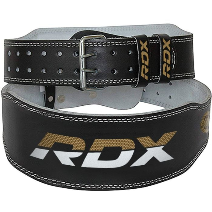 RDX Sports Fitness opasek 6“ Leather Black/Gold