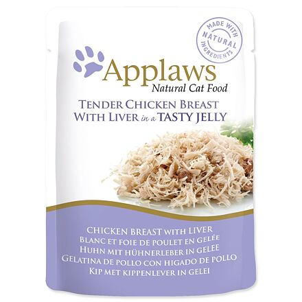 Kapsička APPLAWS cat pouch chicken with liver in jelly 70 g