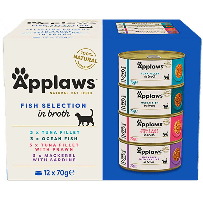 Applaws Cat konzerva rybí pro kočky multipack (12×70 g)