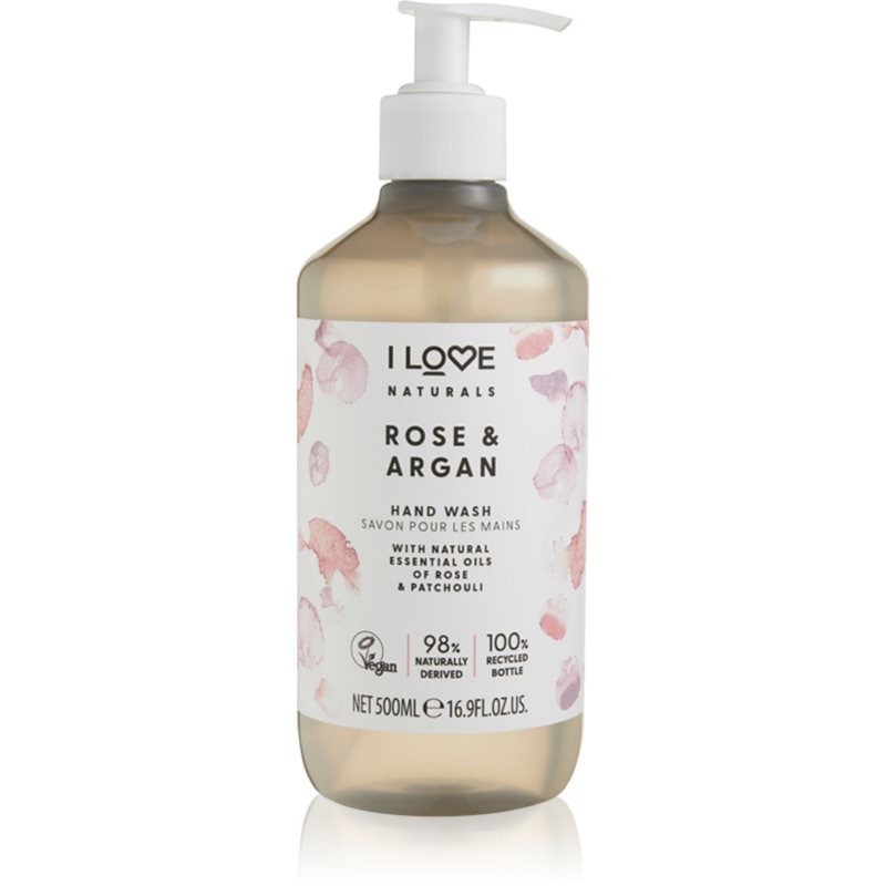 I Love Naturals Rose & Argan tekuté mýdlo na ruce 500 ml