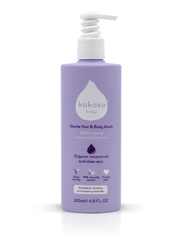 Kokoso Baby Kids mycí gel na tělo a vlasy s parfemací pro děti 200 ml