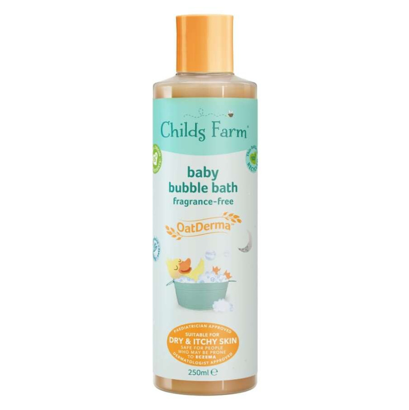 Childs Farm OatDerma Baby Bubble Bath bublinková koupel a mycí gel bez parfemace pro děti 250 ml