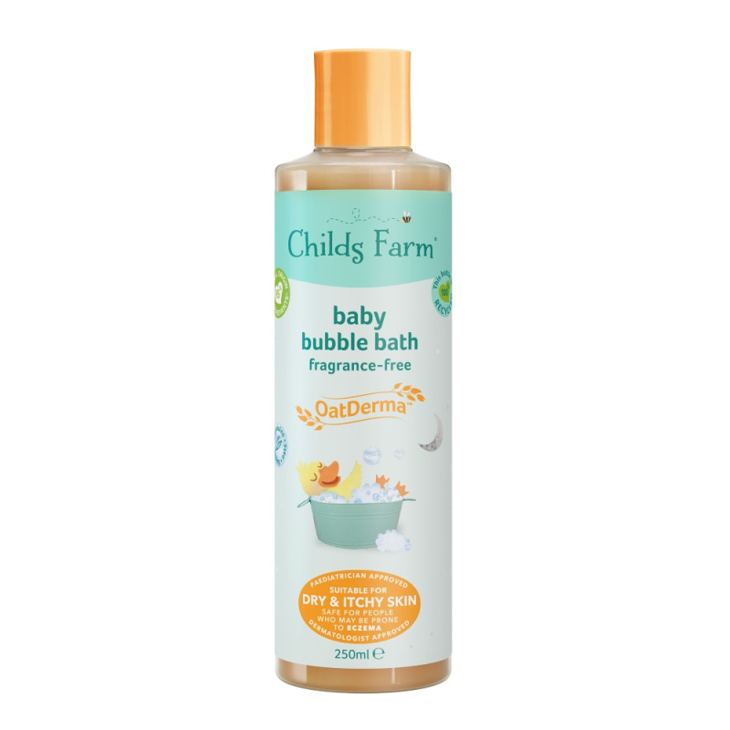 Childs Farm OatDerma Baby Bubble Bath bublinková koupel a mycí gel bez parfemace pro děti 250 ml