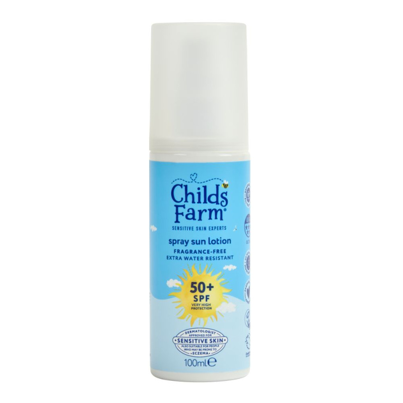 Childs Farm Suncare Sun Spray dětský sprej na opalování SPF 50+ bez parfemace 100 ml