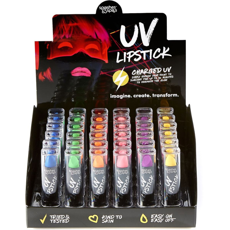 Svítící neonová rtěnka UV