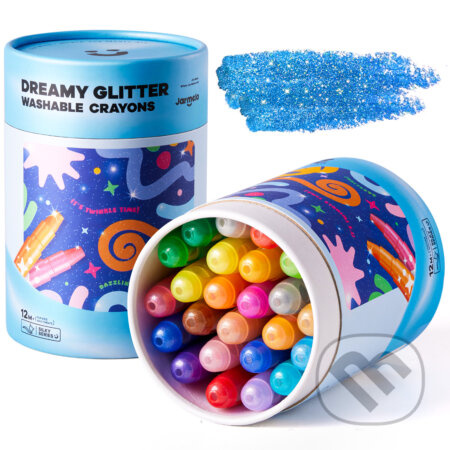 Jemné voskovky Umývateľné Glitter 24 ks