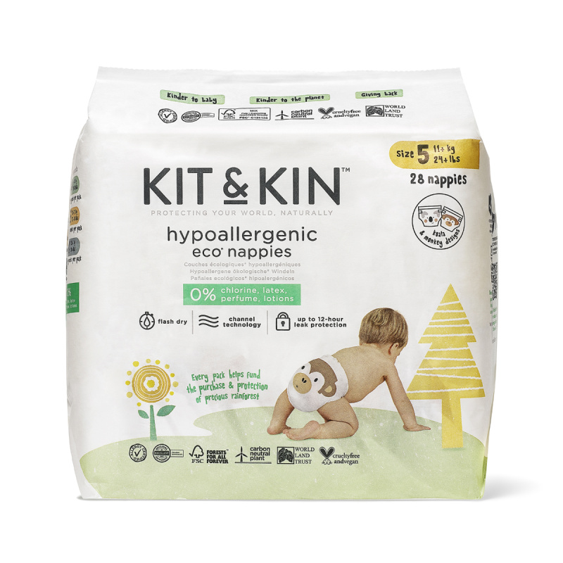 Kit&Kin Eko plenky, velikost 5, 11+ kg (28 ks)