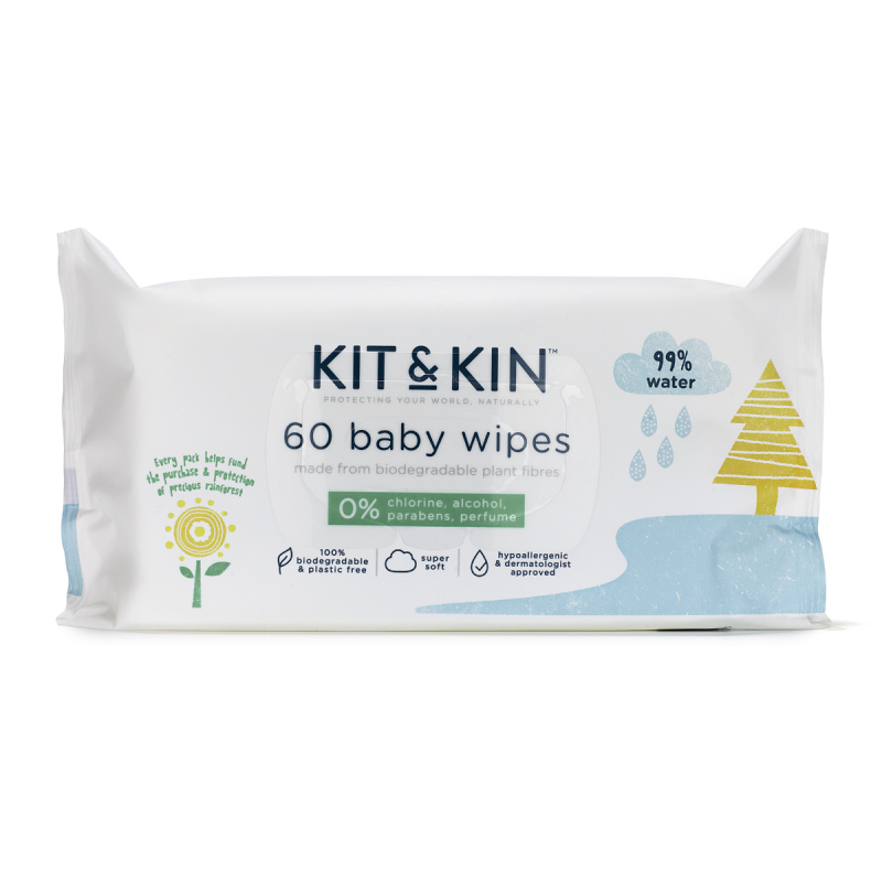 Kit&Kin Dětské vlhčené ubrousky, 60ks