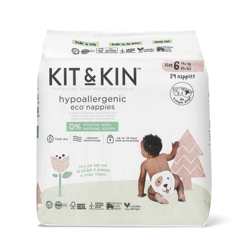 Kit&Kin Eko plenky, velikost 6, 14+ kg (24 ks)